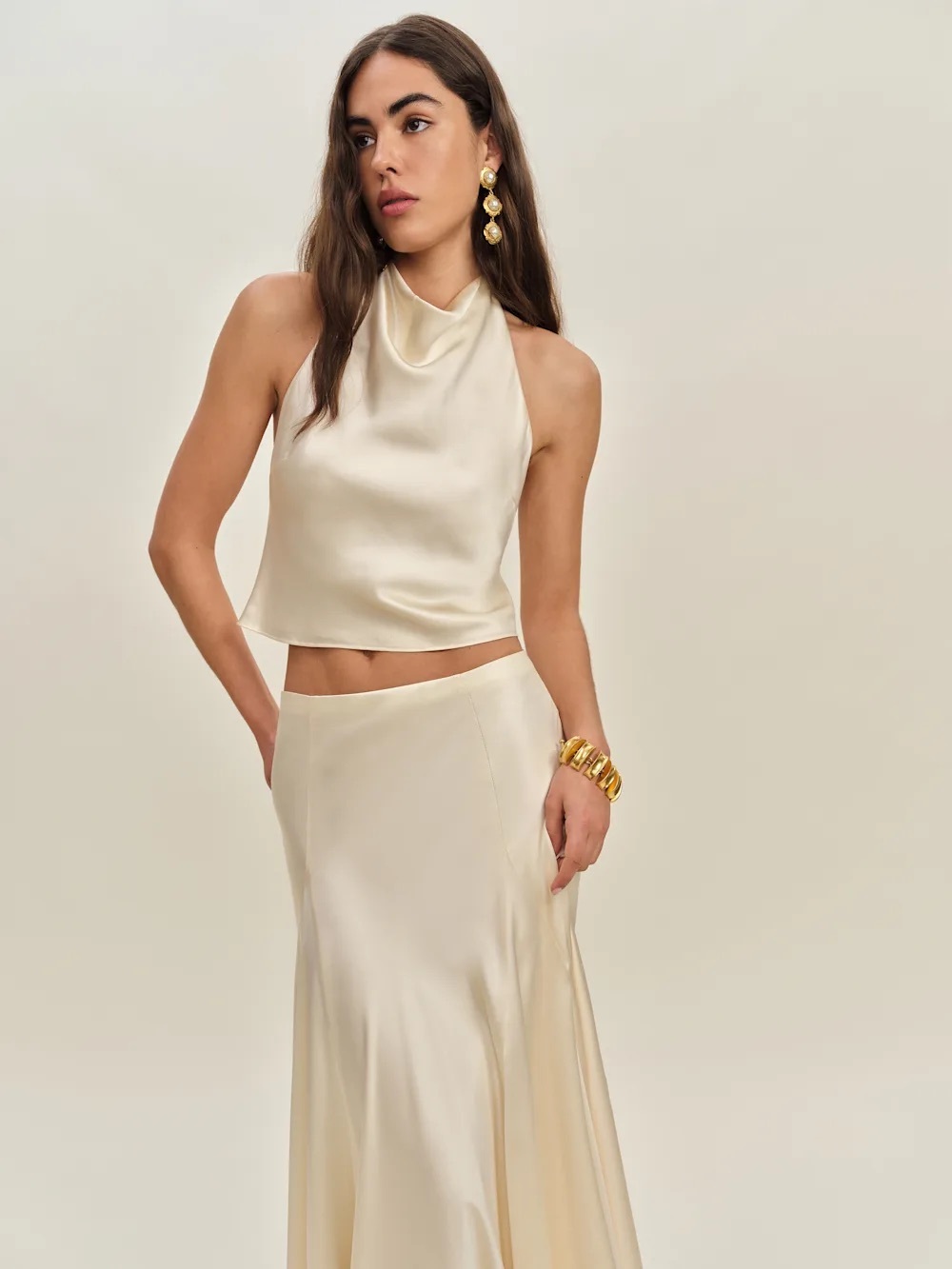 Reformation Sera Silk Two Piece Set – Almond – Size 4 – NWT – Price $450 - Picture 9 of 15